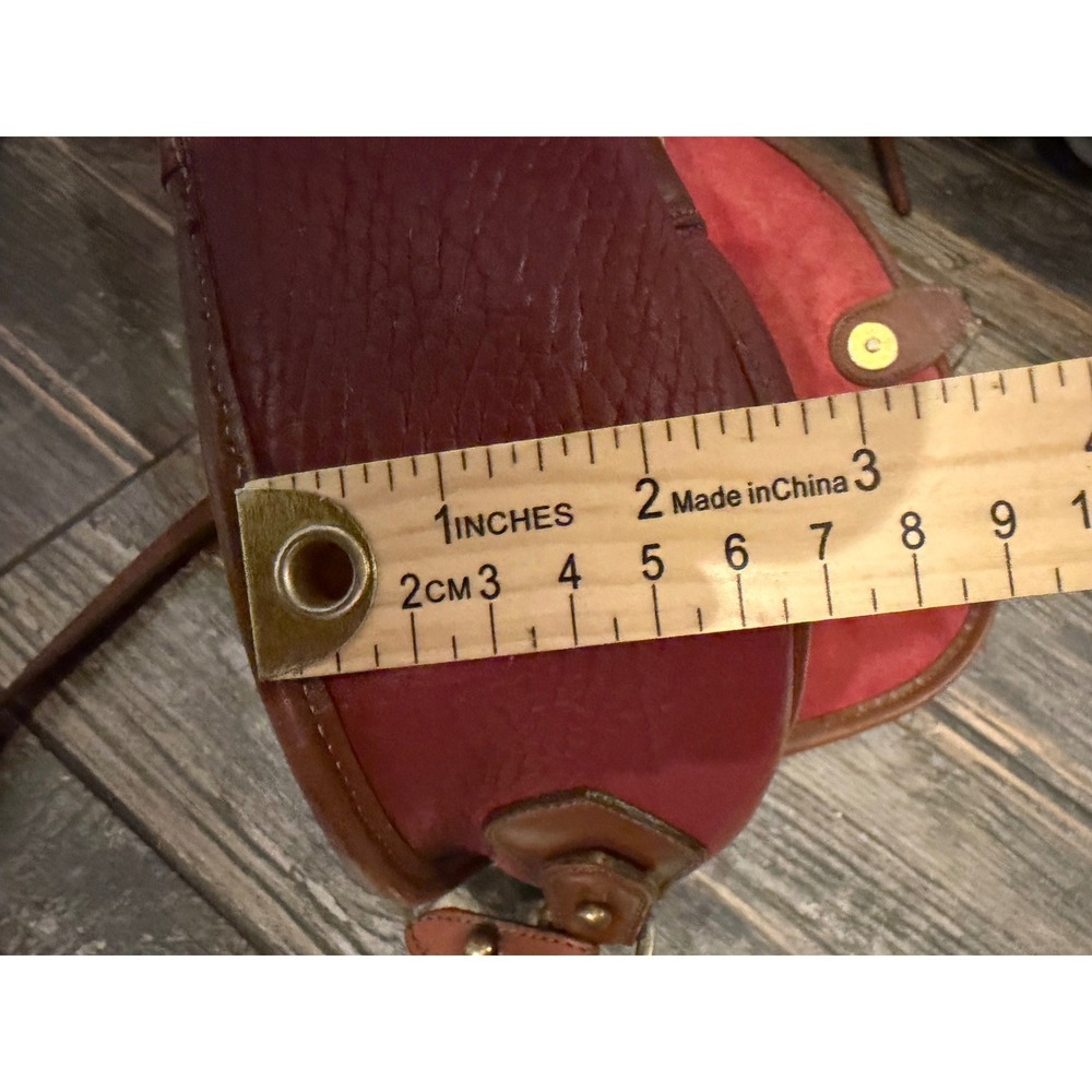 Dooney & Bourke Vintage All Weather Leather Crossbody Saddle Bag Burgundy Purse - Picture 14 of 14